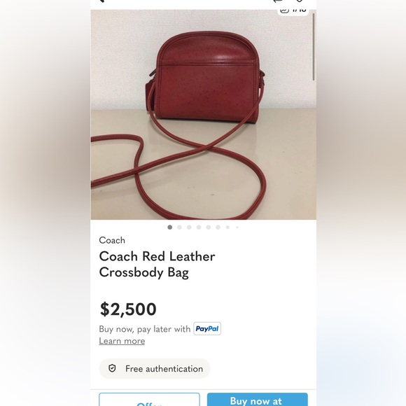 🚨VINTAGE 1997 COACH ABBIE RED LEATHER ZIP CLOSURE CROSSBODY - Picture 16 of 17